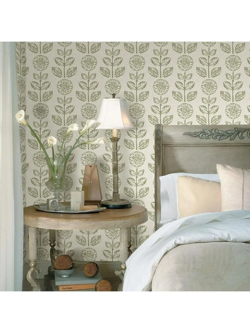 Boho Floral Peel and Stick Wallpaper, Removable Contact Paper, 17.7in x 590.4in